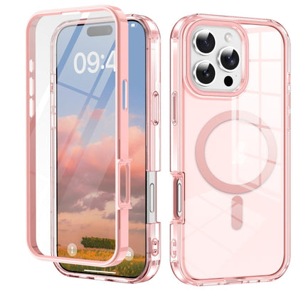 For iPhone 16 Pro Max Colorful MagSafe Magnetic PC Hybrid TPU Phone Case(Pink) - iPhone 16 Pro Max Cases by PMC Jewellery | Online Shopping South Africa | PMC Jewellery | Buy Now Pay Later Mobicred