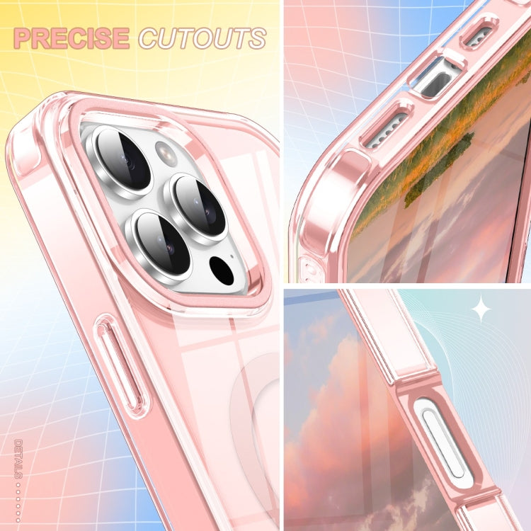 For iPhone 16 Pro Max Colorful MagSafe Magnetic PC Hybrid TPU Phone Case(Pink) - iPhone 16 Pro Max Cases by PMC Jewellery | Online Shopping South Africa | PMC Jewellery | Buy Now Pay Later Mobicred