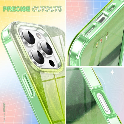 For iPhone 16 Pro IMD Gradient Feather PC Hybrid TPU Phone Case(Green) - iPhone 16 Pro Cases by PMC Jewellery | Online Shopping South Africa | PMC Jewellery | Buy Now Pay Later Mobicred