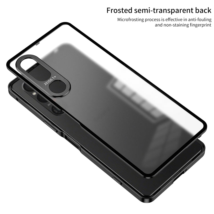 For Sony Xperia 1 V Snap Buckle Metal Frame Frosted Phone Case(Silver) - Sony Cases by PMC TechLife | Online Shopping South Africa | PMC TechLife | Buy Now Pay Later Mobicred