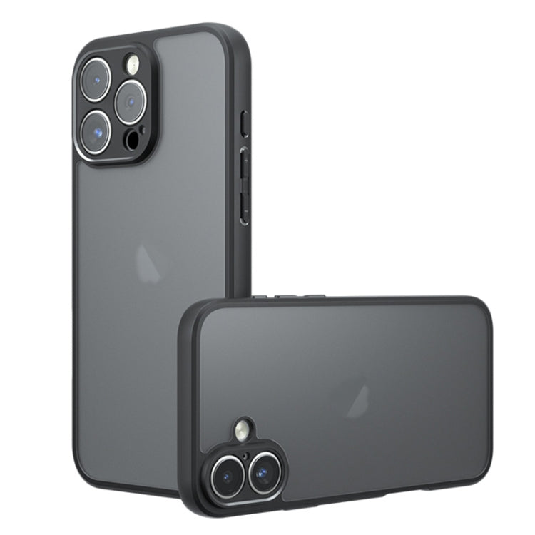 For iPhone 16 Pro Armor Precise Hole PC Hybrid TPU Phone Case(Frosted Black) - iPhone 16 Pro Cases by PMC Jewellery | Online Shopping South Africa | PMC Jewellery | Buy Now Pay Later Mobicred