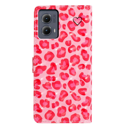 For Motorola Edge 2024 3D Pattern Leather Phone Case(Pink Leopard Print) - Motorola Cases by PMC Jewellery | Online Shopping South Africa | PMC Jewellery | Buy Now Pay Later Mobicred