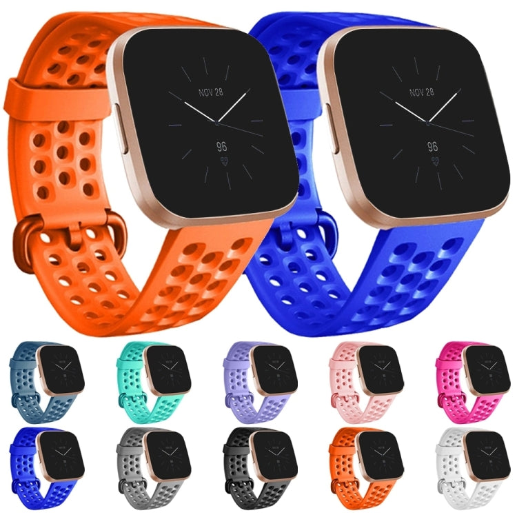 For Fitbit Versa 2 Breathable Silicone Watch Band, Size: Small(Rose Red) - Watch Bands by PMc TechLife | Online Shopping South Africa | PMc TechLife | Buy Now Pay Later Mobicred