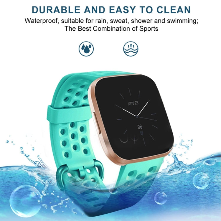 For Fitbit Versa 2 Breathable Silicone Watch Band, Size: Small(Rose Red) - Watch Bands by PMc TechLife | Online Shopping South Africa | PMc TechLife | Buy Now Pay Later Mobicred