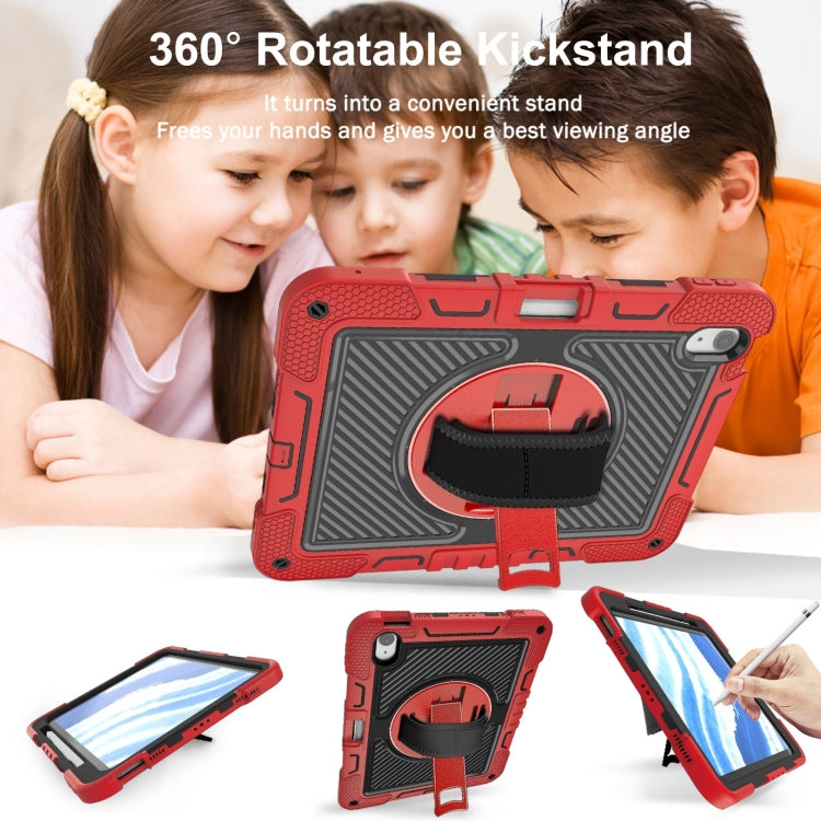 For iPad Air 11 2024 / Air 2022 10.9 360 Degree Rotation PC Contrast Silicone Tablet Case(Red + Black) - iPad Air 11 2024 Cases by PMC TechLife | Online Shopping South Africa | PMC TechLife | Buy Now Pay Later Mobicred