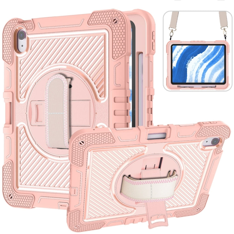 For iPad Air 11 2024 / Air 2022 10.9 360 Degree Rotation PC Contrast Silicone Tablet Case(Rose Gold) - iPad Air 11 2024 Cases by PMC Jewellery | Online Shopping South Africa | PMC Jewellery | Buy Now Pay Later Mobicred