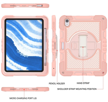 For iPad Air 11 2024 / Air 2022 10.9 360 Degree Rotation PC Contrast Silicone Tablet Case(Rose Gold) - iPad Air 11 2024 Cases by PMC Jewellery | Online Shopping South Africa | PMC Jewellery | Buy Now Pay Later Mobicred