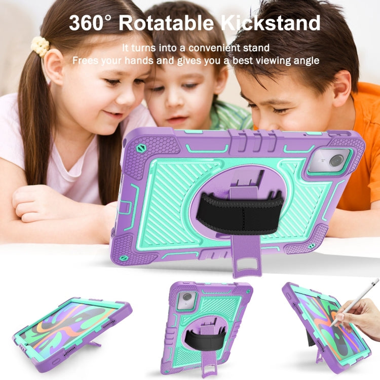 For Lenovo Tab M11 / Xiaoxin Pad 11 2024 360 Degree Rotation PC Contrast Silicone Tablet Case(Purple + Mint Green) - Lenovo by PMC Jewellery | Online Shopping South Africa | PMC Jewellery | Buy Now Pay Later Mobicred