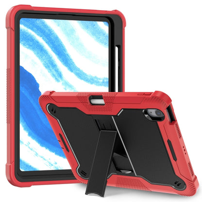 For iPad Air 11 2024 / Air 2022 10.9 Shockproof Silicone Hybrid PC Tablet Case with Holder(Black + Red) - iPad Air 11 2024 Cases by PMC Jewellery | Online Shopping South Africa | PMC Jewellery | Buy Now Pay Later Mobicred