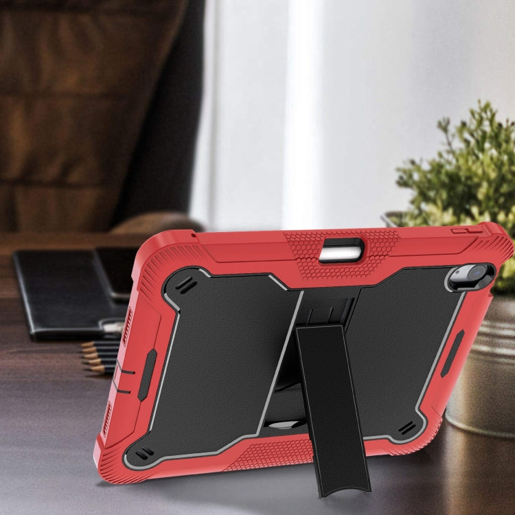 For iPad Air 11 2024 / Air 2022 10.9 Shockproof Silicone Hybrid PC Tablet Case with Holder(Black + Red) - iPad Air 11 2024 Cases by PMC Jewellery | Online Shopping South Africa | PMC Jewellery | Buy Now Pay Later Mobicred