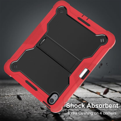 For iPad Air 11 2024 / Air 2022 10.9 Shockproof Silicone Hybrid PC Tablet Case with Holder(Black + Red) - iPad Air 11 2024 Cases by PMC Jewellery | Online Shopping South Africa | PMC Jewellery | Buy Now Pay Later Mobicred