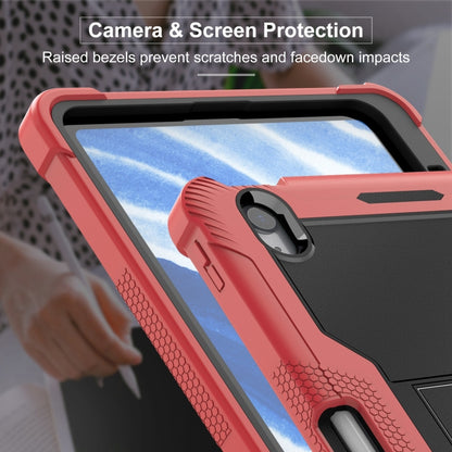 For iPad Air 11 2024 / Air 2022 10.9 Shockproof Silicone Hybrid PC Tablet Case with Holder(Black + Red) - iPad Air 11 2024 Cases by PMC Jewellery | Online Shopping South Africa | PMC Jewellery | Buy Now Pay Later Mobicred