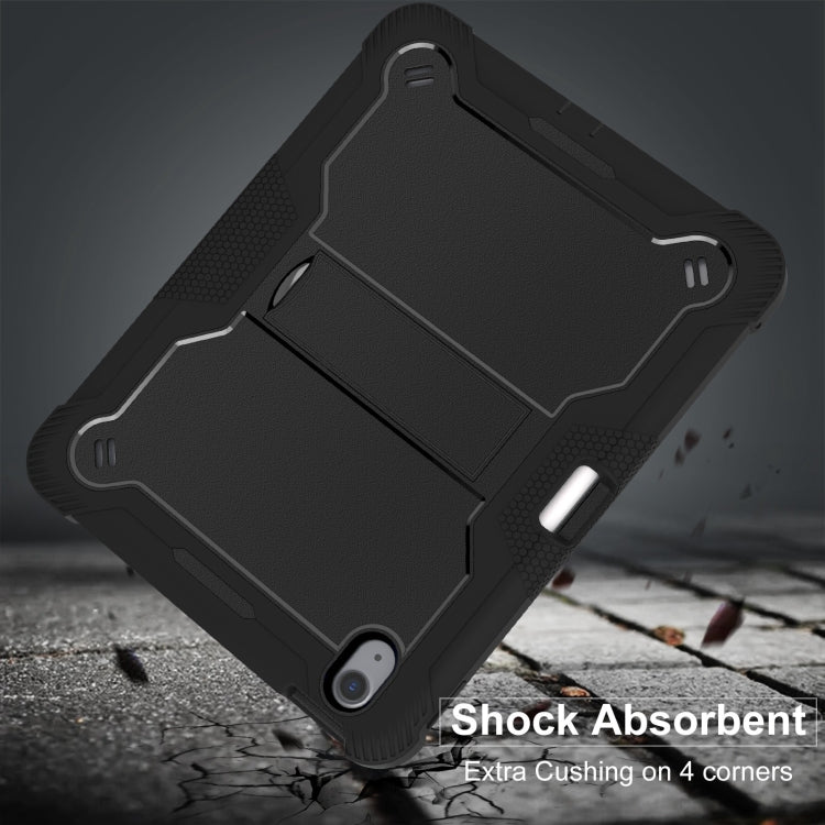 For iPad Air 11 2024 / Air 2022 10.9 Shockproof Silicone Hybrid PC Tablet Case with Holder(Black) - iPad Air 11 2025 / 2024 Cases by PMC TechLife | Online Shopping South Africa | PMC TechLife | Buy Now Pay Later Mobicred