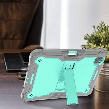 For iPad Pro 11 2024 Shockproof Silicone Hybrid PC Tablet Case with Holder(Mint Green + Grey) - iPad Pro 11 2024 Cases by PMC Jewellery | Online Shopping South Africa | PMC Jewellery | Buy Now Pay Later Mobicred