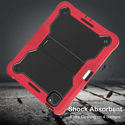 For iPad Pro 11 2024 Shockproof Silicone Hybrid PC Tablet Case with Holder(Black + Red) - iPad Pro 11 2024 Cases by PMC Jewellery | Online Shopping South Africa | PMC Jewellery | Buy Now Pay Later Mobicred