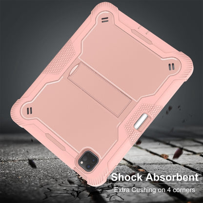 For iPad Pro 11 2024 Shockproof Silicone Hybrid PC Tablet Case with Holder(Rose Gold) - iPad Pro 11 2024 Cases by PMC Jewellery | Online Shopping South Africa | PMC Jewellery | Buy Now Pay Later Mobicred