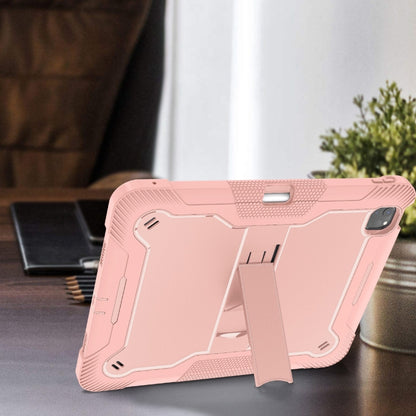 For iPad Pro 13 2024 Shockproof Silicone Hybrid PC Tablet Case with Holder(Rose Gold) - iPad Pro 13 2024 Cases by PMC Jewellery | Online Shopping South Africa | PMC Jewellery | Buy Now Pay Later Mobicred