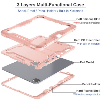 For iPad Pro 13 2024 Shockproof Silicone Hybrid PC Tablet Case with Holder(Rose Gold) - iPad Pro 13 2024 Cases by PMC Jewellery | Online Shopping South Africa | PMC Jewellery | Buy Now Pay Later Mobicred