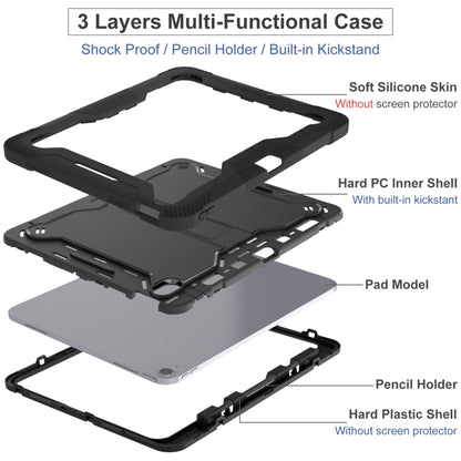 For iPad Air 13 2024 Shockproof Silicone Hybrid PC Tablet Case with Holder(Black) - iPad Air 13 2024 Cases by PMC Jewellery | Online Shopping South Africa | PMC Jewellery | Buy Now Pay Later Mobicred