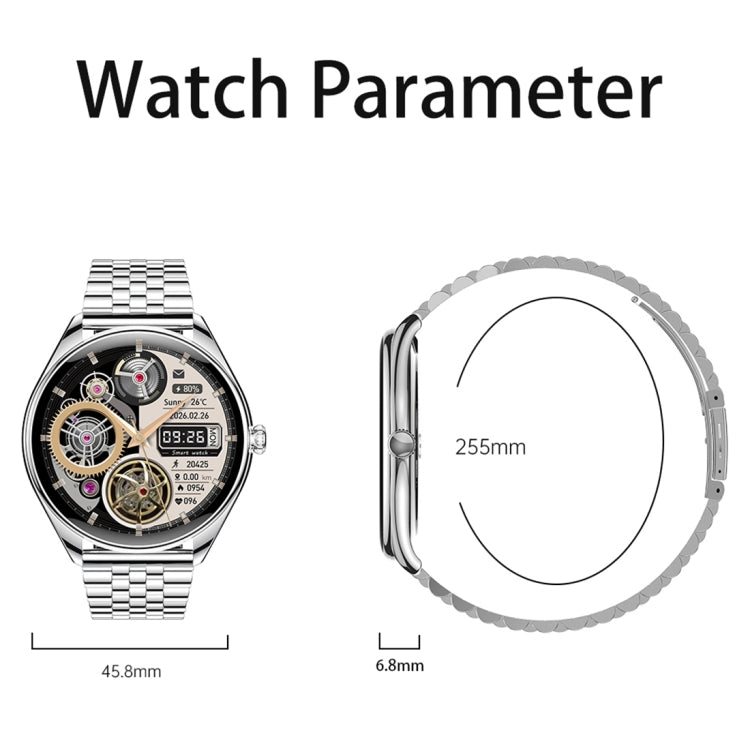 MT55 1.43 inch AMOLED HD Screen Ultra-thin Smart Call Health Watch, Silicone Strap(Silver Grey) - Smart Watches by PMC TechLife | Online Shopping South Africa | PMC TechLife | Buy Now Pay Later Mobicred