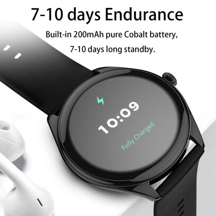 MT55 1.43 inch AMOLED HD Screen Ultra-thin Smart Call Health Watch, Leather Strap(Black Brown) - Smart Watches by PMC TechLife | Online Shopping South Africa | PMC TechLife | Buy Now Pay Later Mobicred