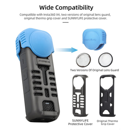 For Insta360 X4 Sunnylife Silicone Shockproof Case Lens Body Cover Kit(Black) - Case & Bags by Sunnylife | Online Shopping South Africa | PMC Jewellery | Buy Now Pay Later Mobicred