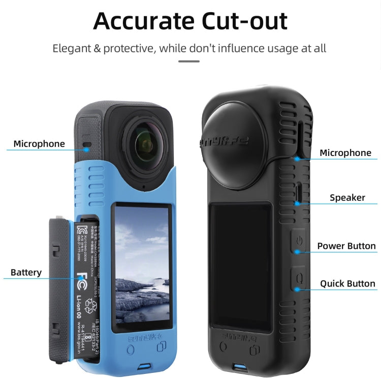 For Insta360 X4 Sunnylife Silicone Shockproof Case Lens Cover(Transparent) - Case & Bags by Sunnylife | Online Shopping South Africa | PMC TechLife | Buy Now Pay Later Mobicred