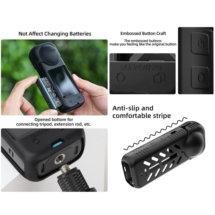 For Insta360 X4 / X5 Sunnylife Silicone Shockproof Case Lens Cover(Blue) - Case & Bags by Sunnylife | Online Shopping South Africa | PMC TechLife | Buy Now Pay Later Mobicred