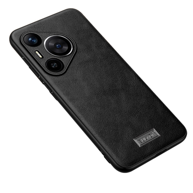 For Huawei Pura 70 Pro / 70 Pro+ SULADA Shockproof TPU Hybrid Handmade Leather Phone Case(Black) - Huawei Cases by SULADA | Online Shopping South Africa | PMC Jewellery | Buy Now Pay Later Mobicred