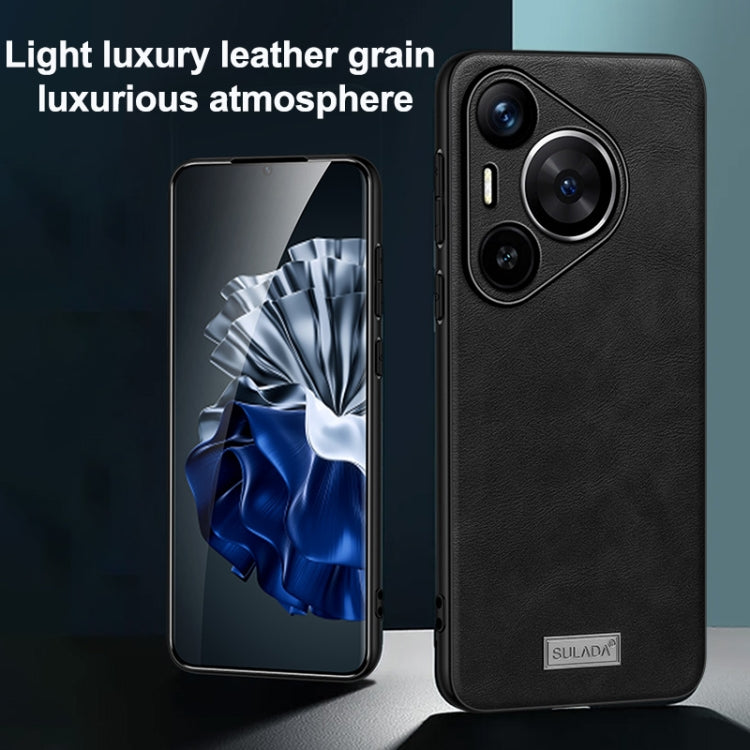 For Huawei Pura 70 Pro / 70 Pro+ SULADA Shockproof TPU Hybrid Handmade Leather Phone Case(Brown) - free shipping - PMC Jewellery - Order now!
