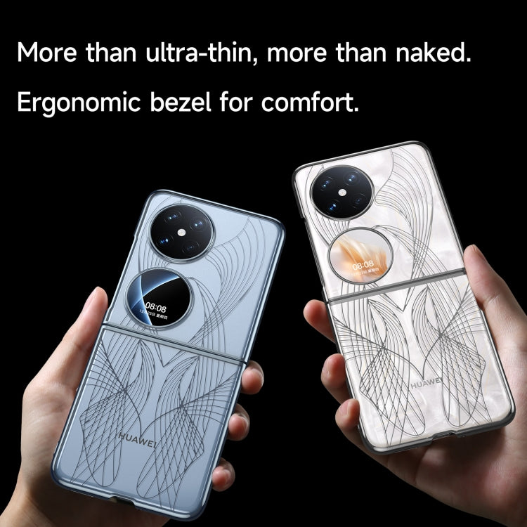 For Huawei P50 Pocket SULADA Electroplated Laser Engraving Texture PC Phone Case(White) - free shipping - PMC TechLife - Order now!