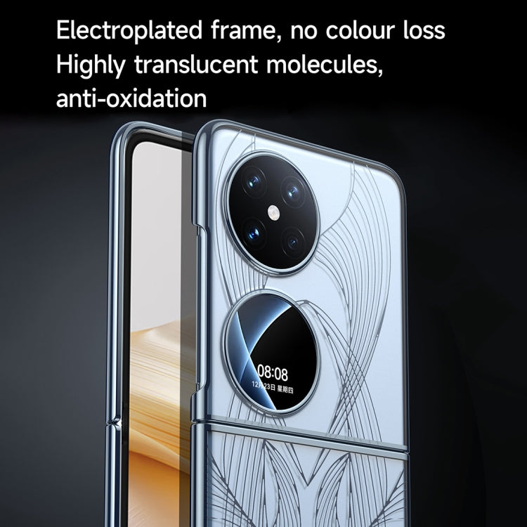 For Huawei P50 Pocket SULADA Electroplated Laser Engraving Texture PC Phone Case(White) - free shipping - PMC TechLife - Order now!