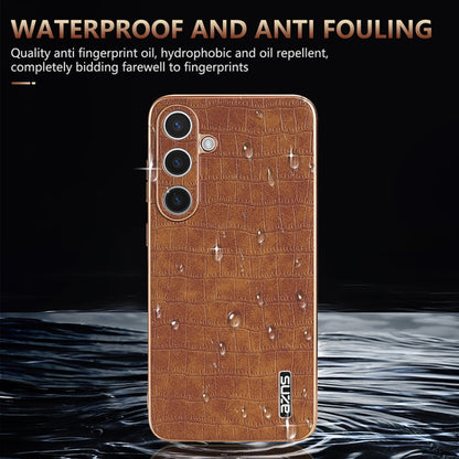 For Samsung Galaxy S24+ 5G AZNS Electroplated Frame Crocodile Texture Full Coverage Phone Case(White) - Galaxy S22+ 5G Cases by AZNS | Online Shopping South Africa | PMC Jewellery | Buy Now Pay Later Mobicred