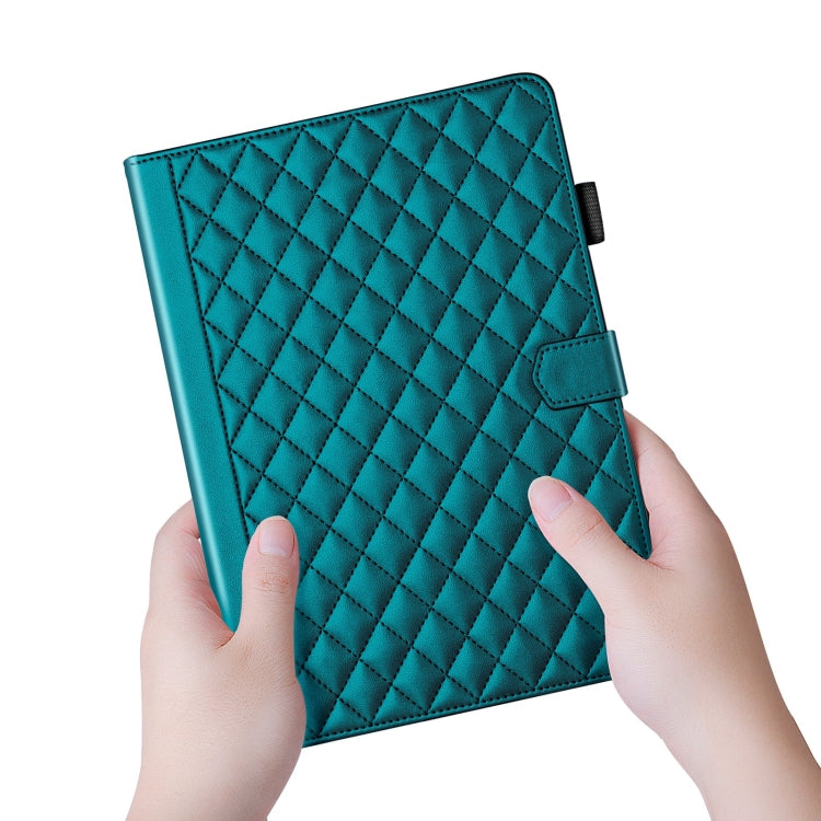 For iPad Pro 13 2024 Rhombus Lattice Leather Smart Tablet Case(Dark Green) - iPad Pro 13 2024 Cases by PMC TechLife | Online Shopping South Africa | PMC TechLife | Buy Now Pay Later Mobicred