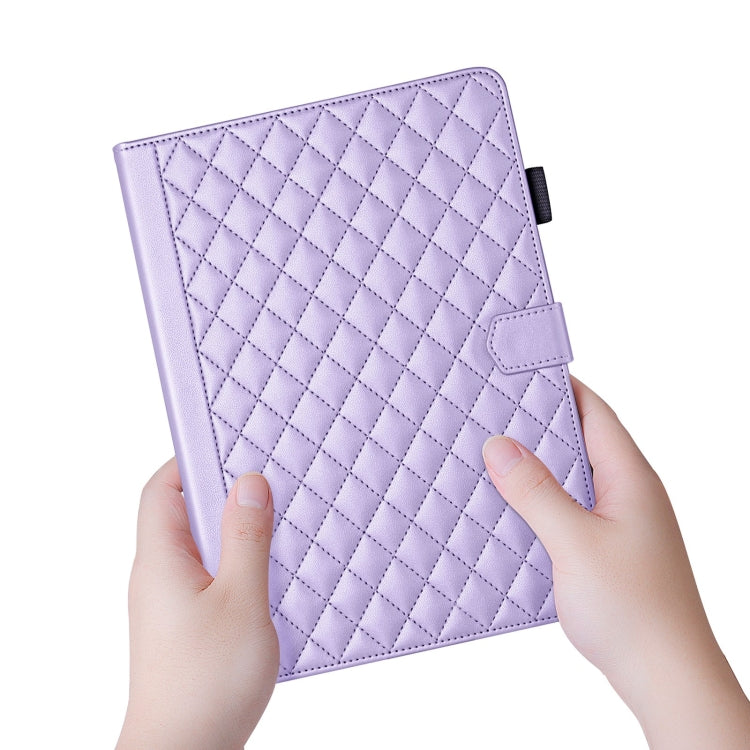 For iPad Pro 11 2024 Rhombus Lattice Leather Smart Tablet Case(Purple) - iPad Pro 11 2024 Cases by PMC TechLife | Online Shopping South Africa | PMC TechLife | Buy Now Pay Later Mobicred