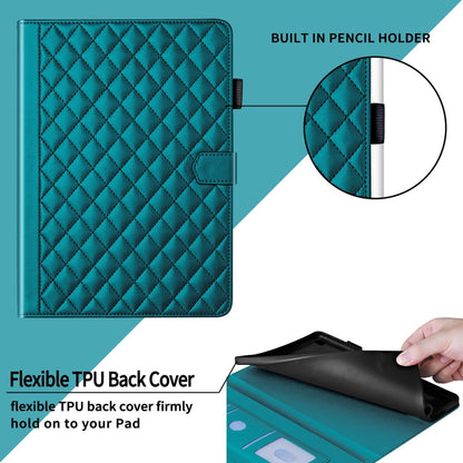 For iPad Pro 11 2024 Rhombus Lattice Leather Smart Tablet Case(Dark Green) - iPad Pro 11 2024 Cases by PMC Jewellery | Online Shopping South Africa | PMC Jewellery | Buy Now Pay Later Mobicred