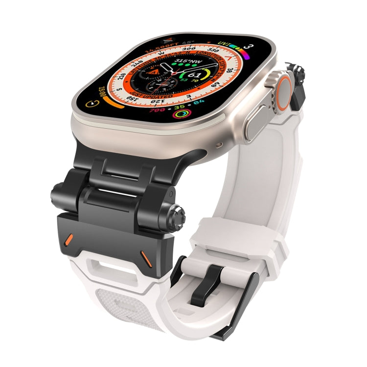 For Apple Watch SE 2023 44mm Stainless Steel Connector TPU Watch Band(Black Starlight) - free shipping - PMC TechLife - Order now!
