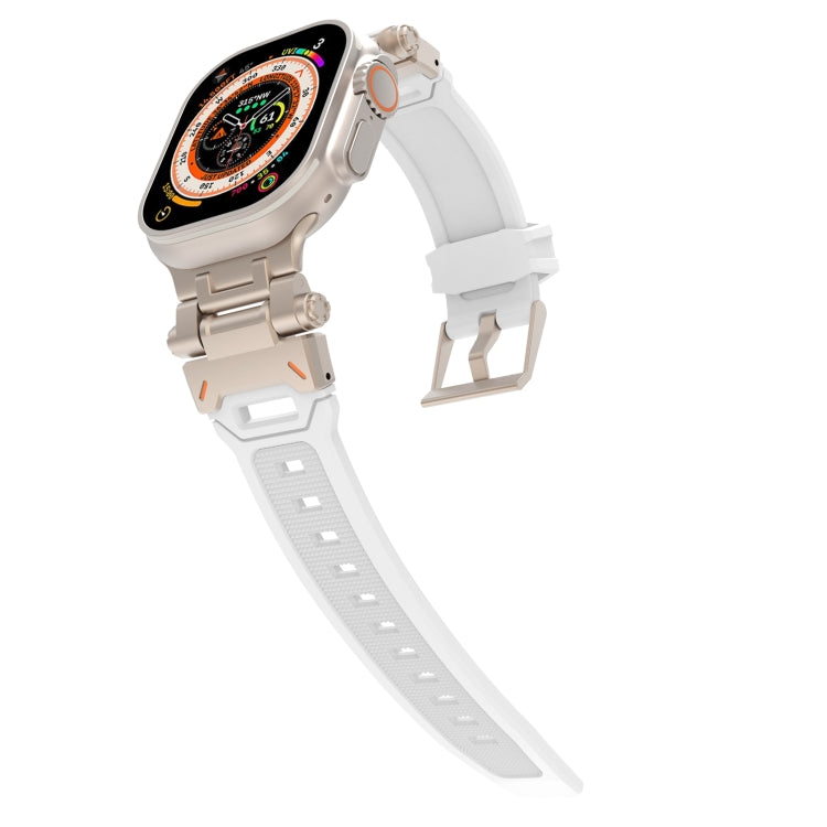 For Apple Watch Ultra 2 49mm Stainless Steel Connector TPU Watch Band(Titanium White) - free shipping - PMC TechLife - Order now!