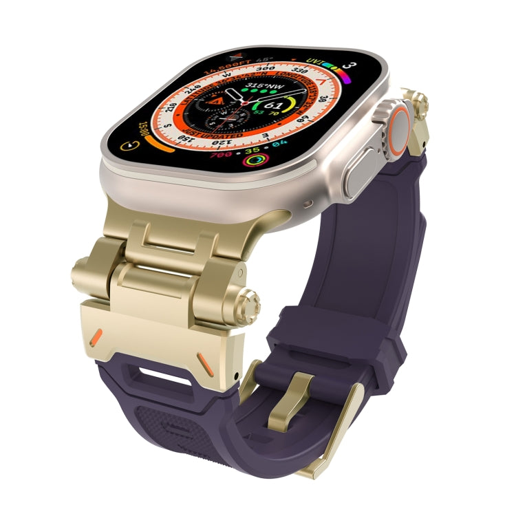 For Apple Watch Ultra 49mm Stainless Steel Connector TPU Watch Band(Gold Purple) - free shipping - PMC TechLife - Order now!