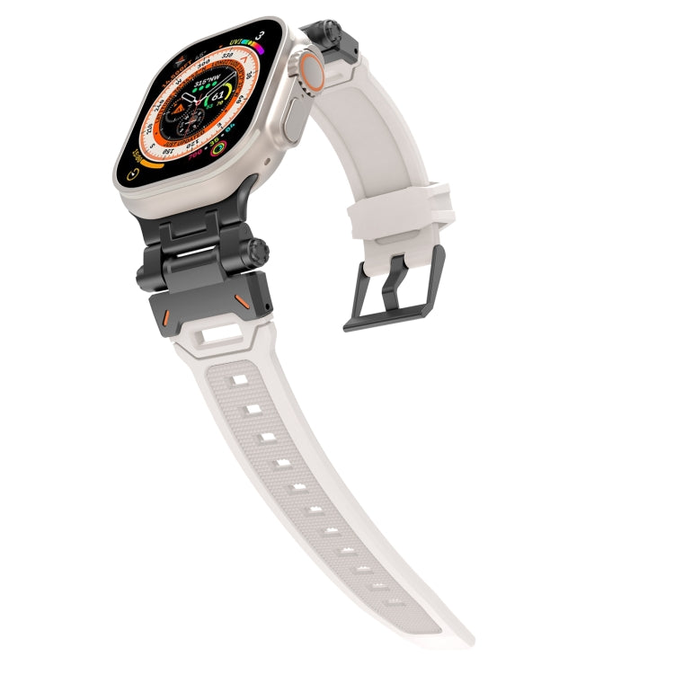 For Apple Watch Series 8 45mm Stainless Steel Connector TPU Watch Band(Black Starlight) - free shipping - PMC TechLife - Order now!
