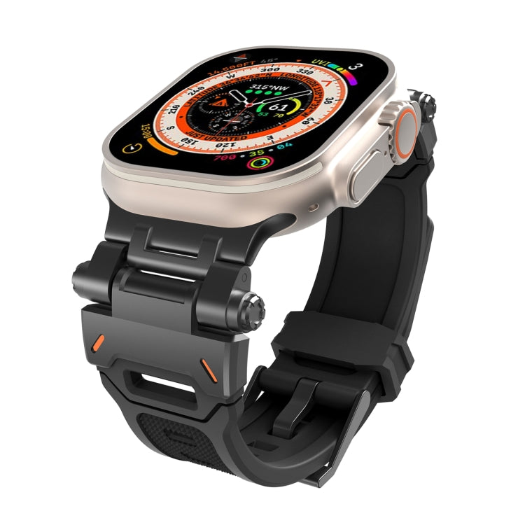 For Apple Watch SE 2022 44mm Stainless Steel Connector TPU Watch Band(Black Black) - free shipping - PMC TechLife - Order now!
