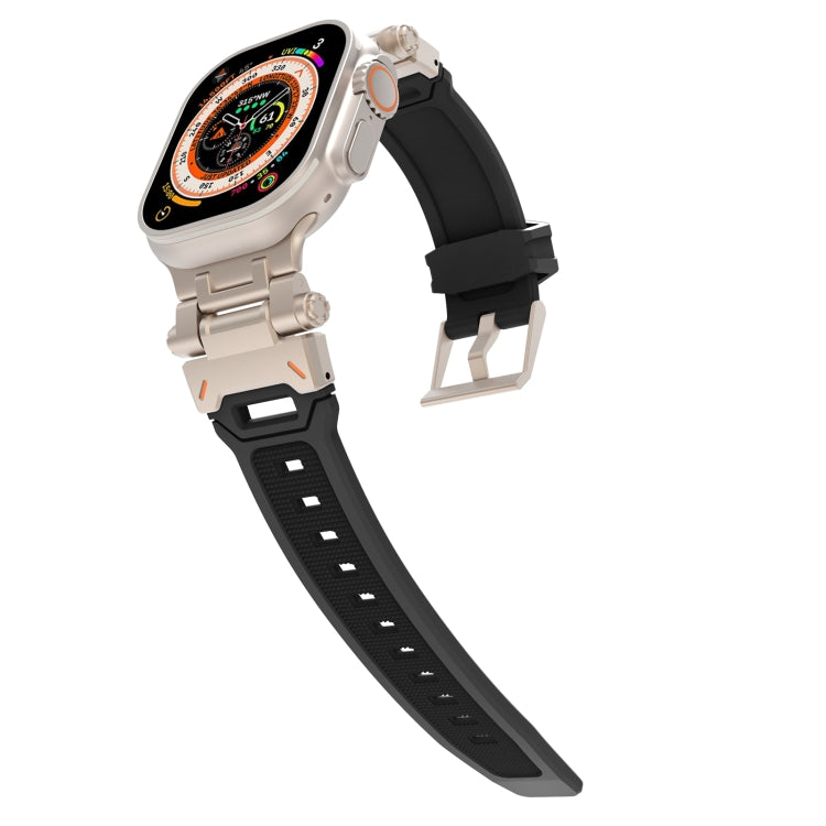 For Apple Watch Series 6 44mm Stainless Steel Connector TPU Watch Band(Titanium Black) - free shipping - PMC TechLife - Order now!