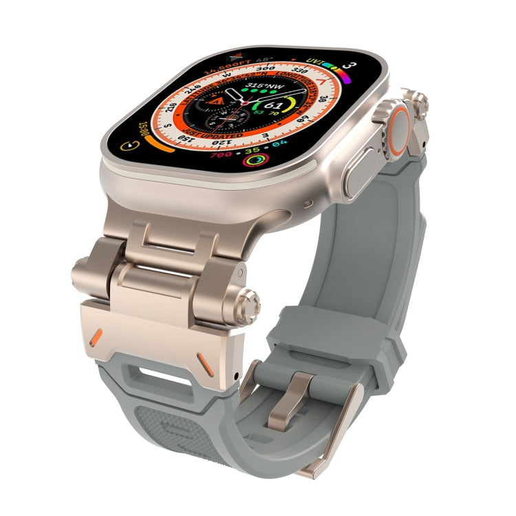 For Apple Watch Series 6 44mm Stainless Steel Connector TPU Watch Band(Titanium Grey) - free shipping - PMC TechLife - Order now!