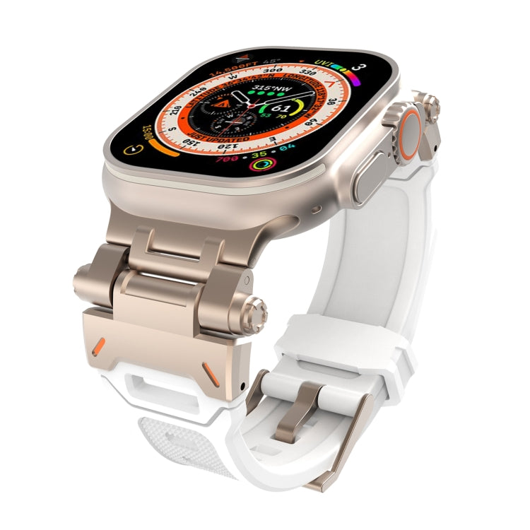 For Apple Watch Series 6 44mm Stainless Steel Connector TPU Watch Band(Titanium White) - free shipping - PMC TechLife - Order now!