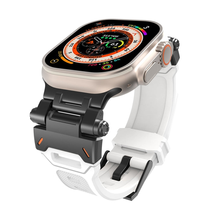 For Apple Watch Series 4 44mm Stainless Steel Connector TPU Watch Band(Black White) - free shipping - PMC TechLife - Order now!