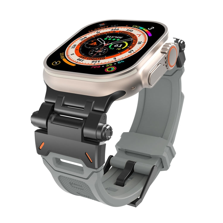 For Apple Watch Series 2 42mm Stainless Steel Connector TPU Watch Band(Black Grey) - free shipping - PMC TechLife - Order now!