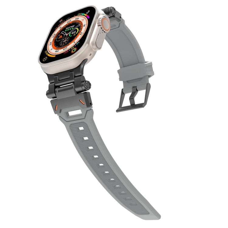 For Apple Watch Series 2 42mm Stainless Steel Connector TPU Watch Band(Black Grey) - free shipping - PMC TechLife - Order now!