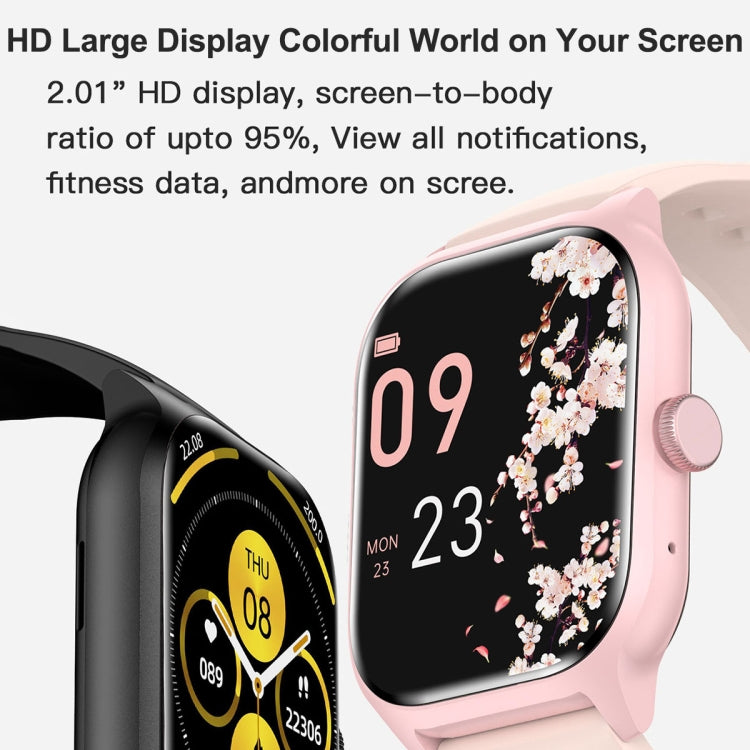 LEMFO LT10 2.01 inch TFT Screen Smart Watch Supports Bluetooth Call / Health Monitoring, Silicone Strap(Pink) - free shipping - PMC TechLife - Order now!