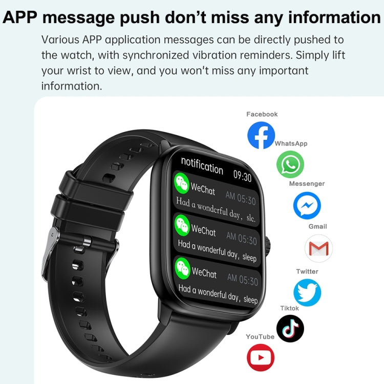 Y80 2.01 inch IPS HD Screen Smart Watch Supports Bluetooth Call / Health Monitoring(Black) - Smart Watches by PMC TechLife | Online Shopping South Africa | PMC TechLife | Buy Now Pay Later Mobicred
