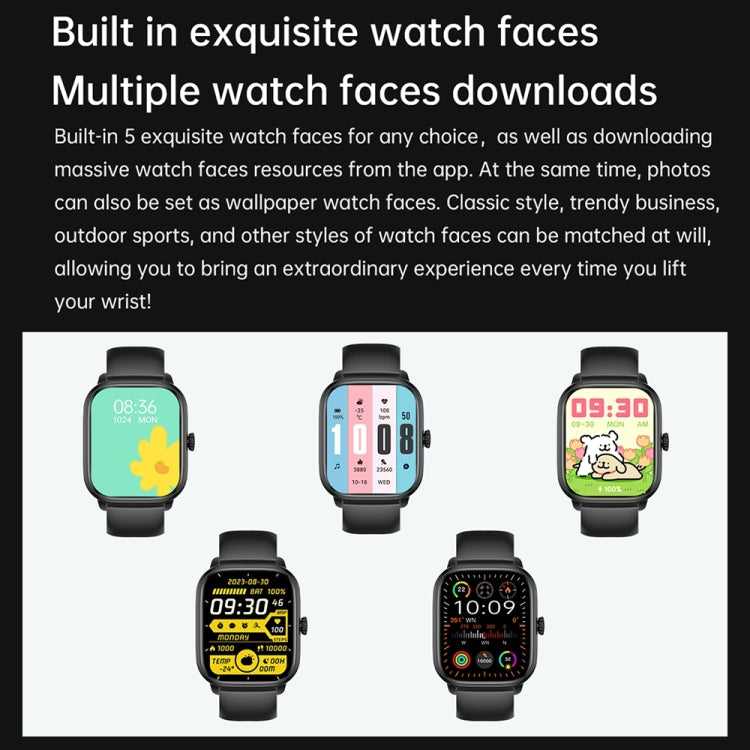 Y80 2.01 inch IPS HD Screen Smart Watch Supports Bluetooth Call / Health Monitoring(Black) - Smart Watches by PMC TechLife | Online Shopping South Africa | PMC TechLife | Buy Now Pay Later Mobicred